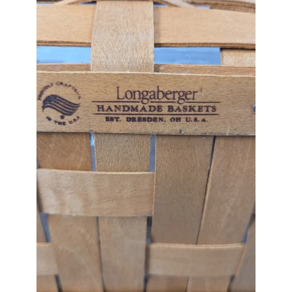 Longaberger 2004 TV Time Media Basket with Protector Liner Catch All Organizer